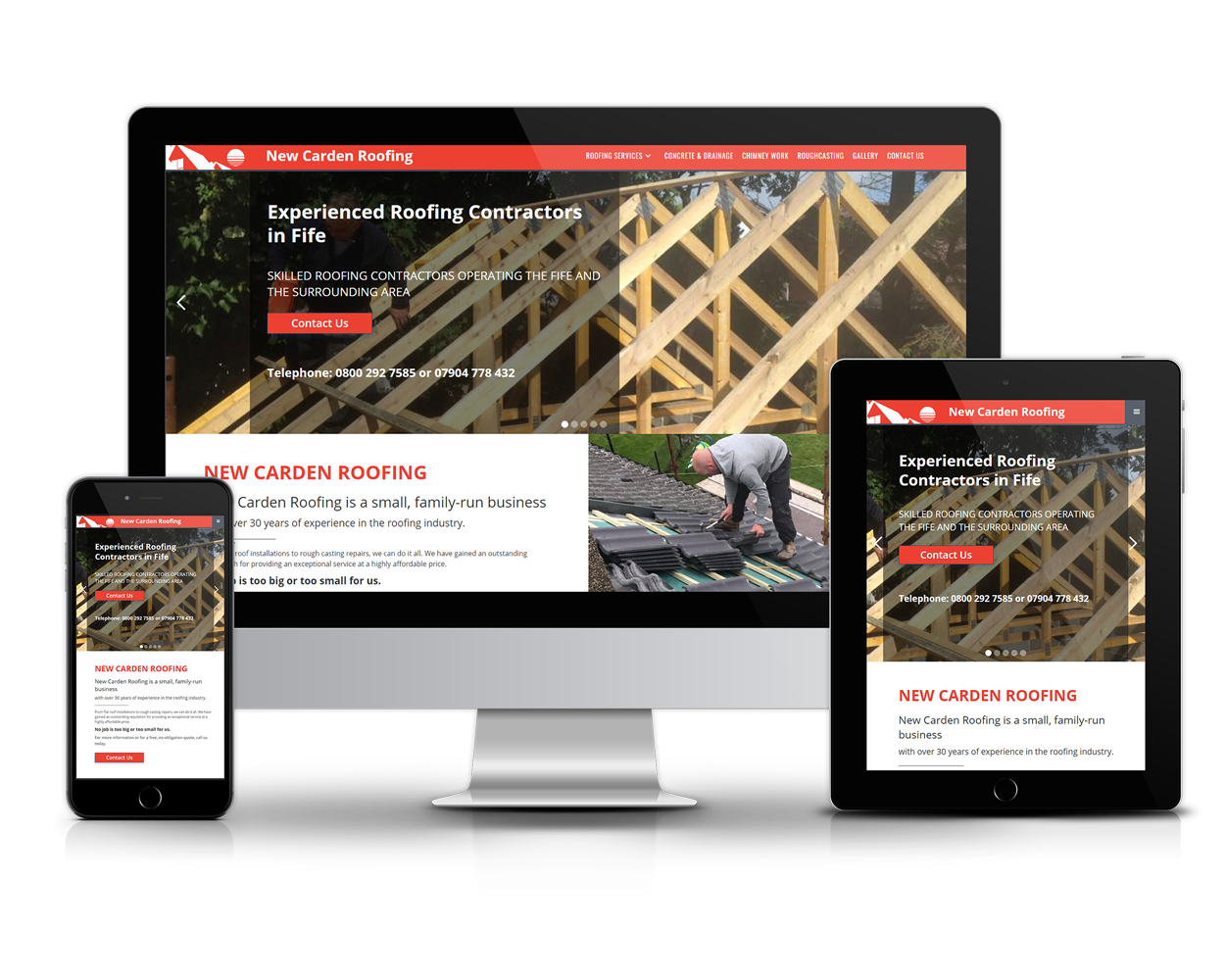 Ellyfont  Website Design , roofing contractors website, builders website fife
